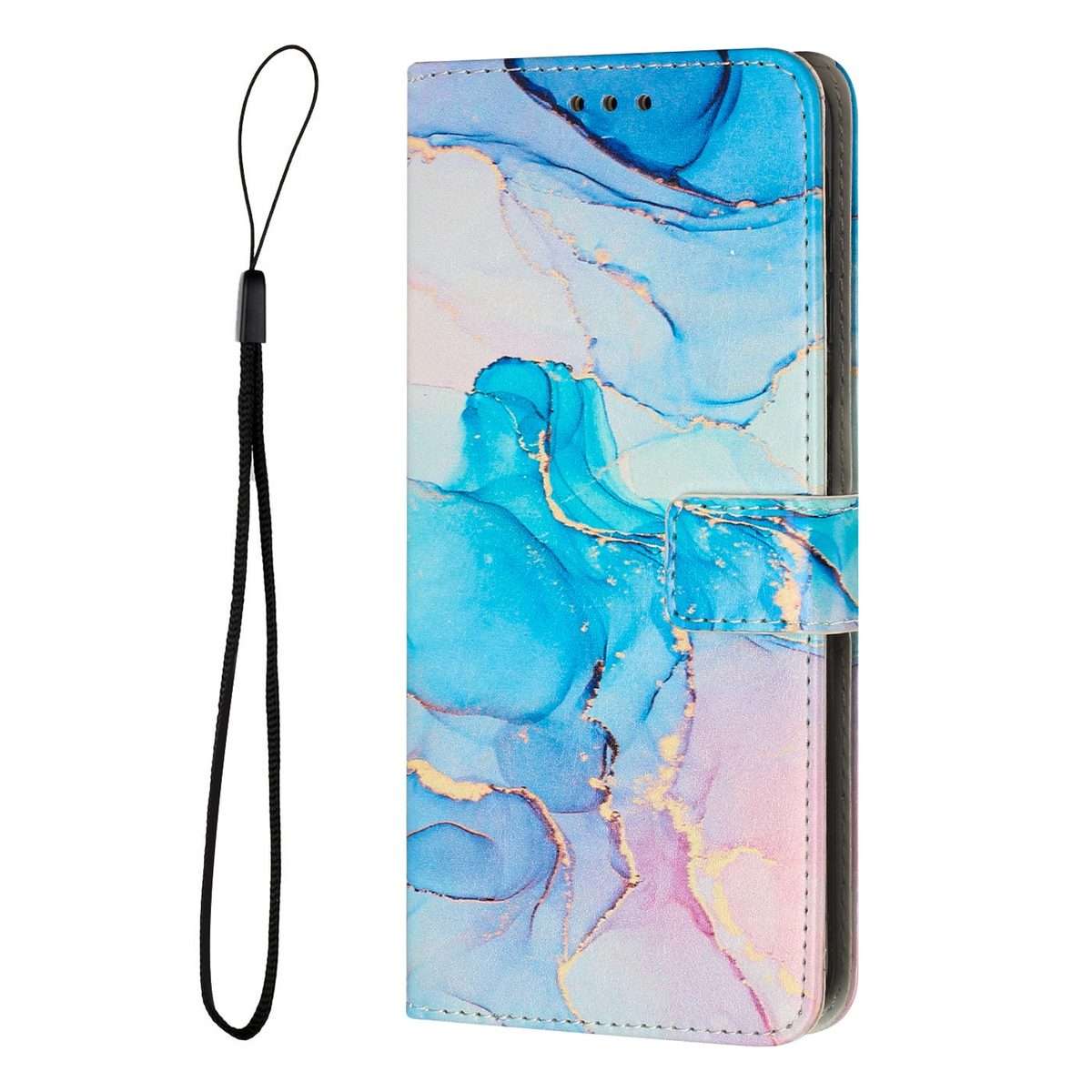 For Xiaomi 14T Pro 5G Global Painted Marble Pattern Leather Phone Case(Pink Green)