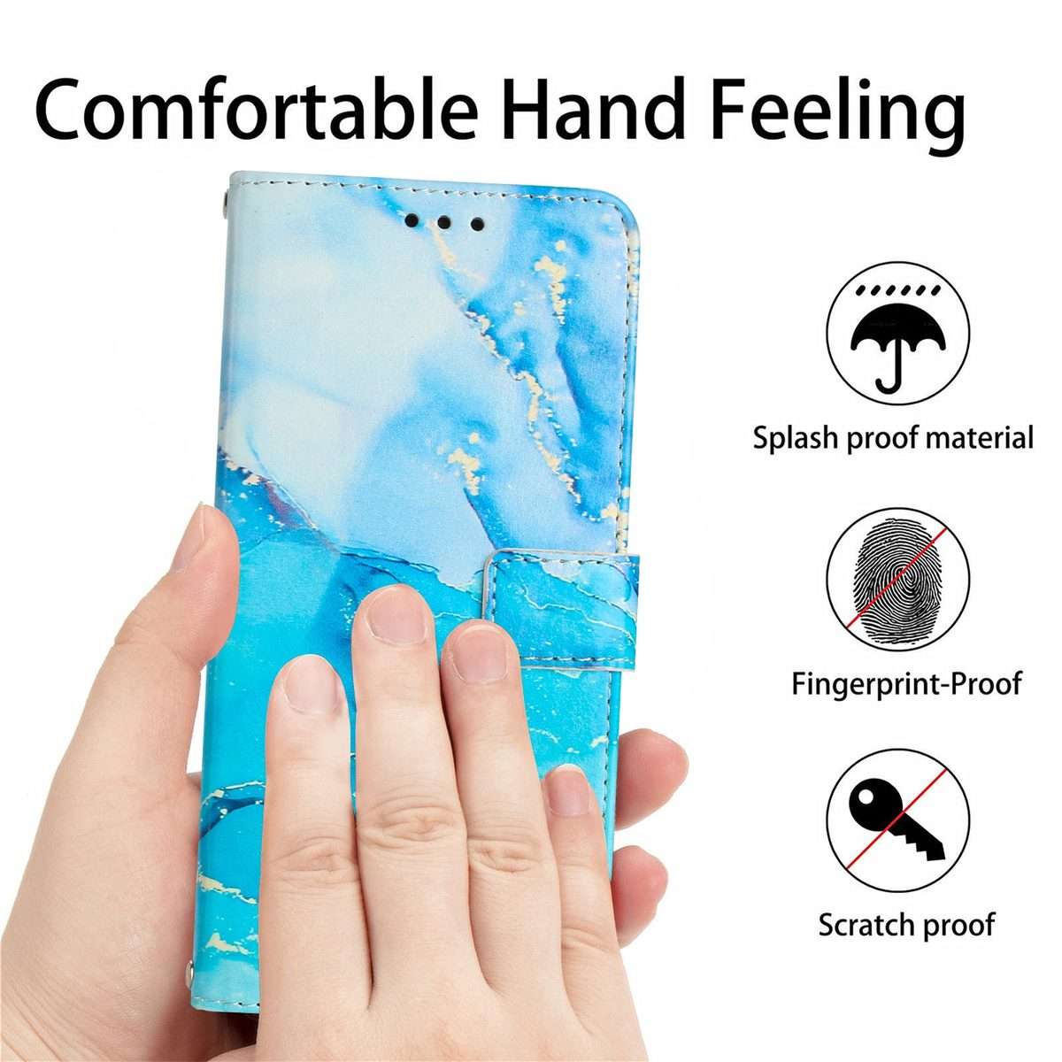 For Xiaomi 15 Pro Painted Marble Pattern Leather Phone Case(Blue Green)