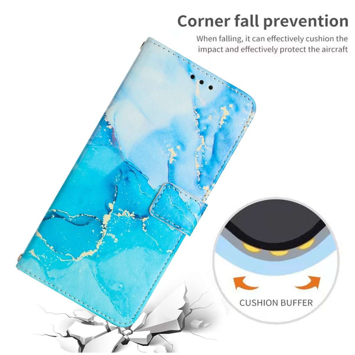 For Xiaomi 15 Pro Painted Marble Pattern Leather Phone Case(Blue Green)