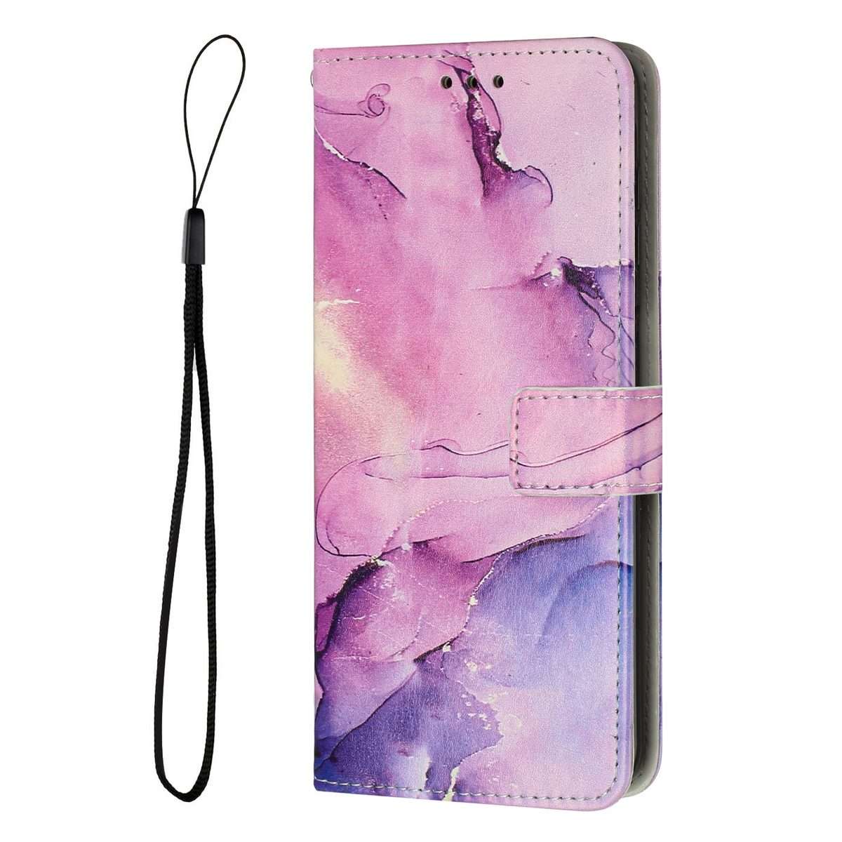 For Xiaomi 15 Pro Painted Marble Pattern Leather Phone Case(Purple)