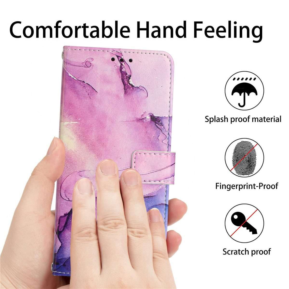 For Xiaomi 15 Pro Painted Marble Pattern Leather Phone Case(Purple)