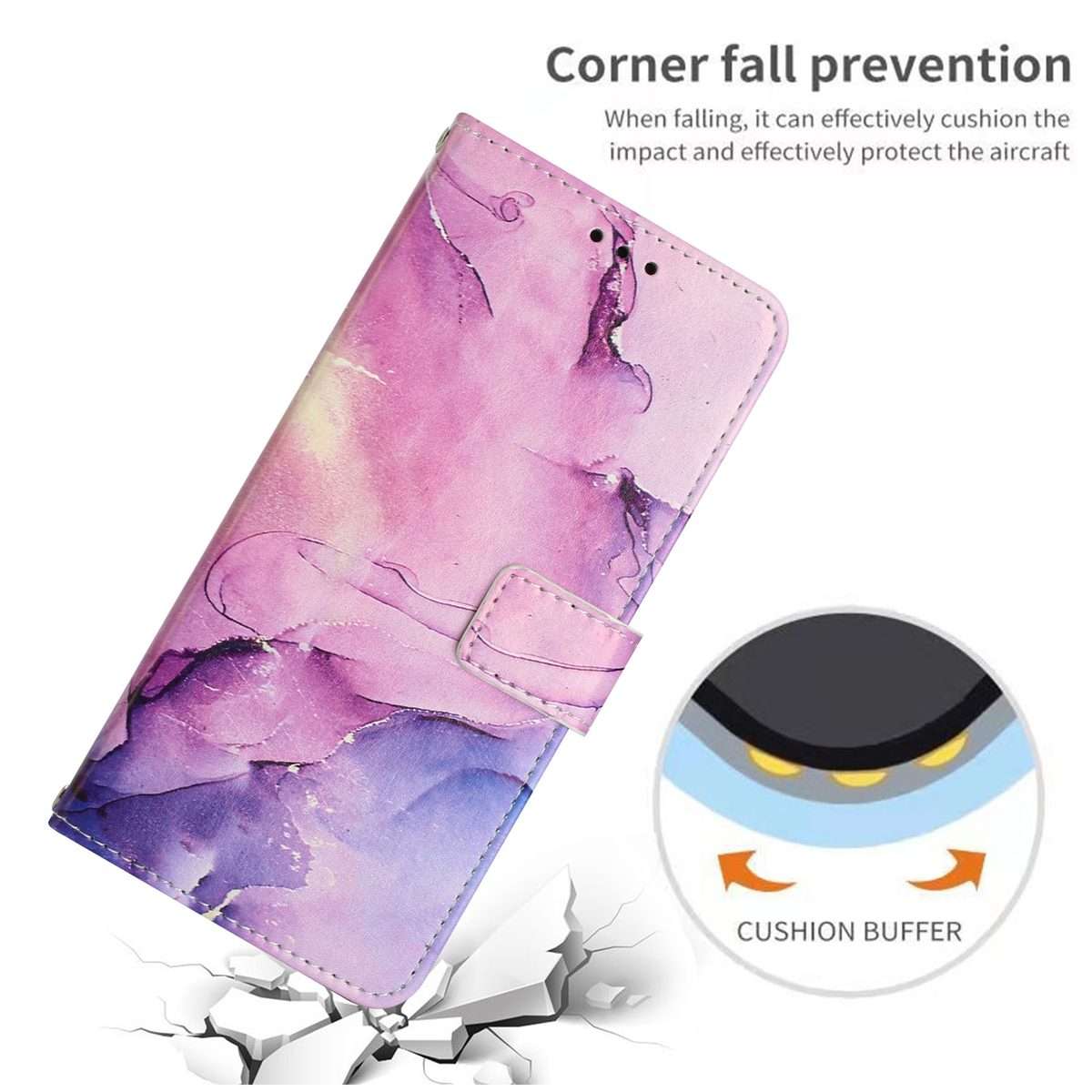 For Xiaomi 15 Pro Painted Marble Pattern Leather Phone Case(Purple)