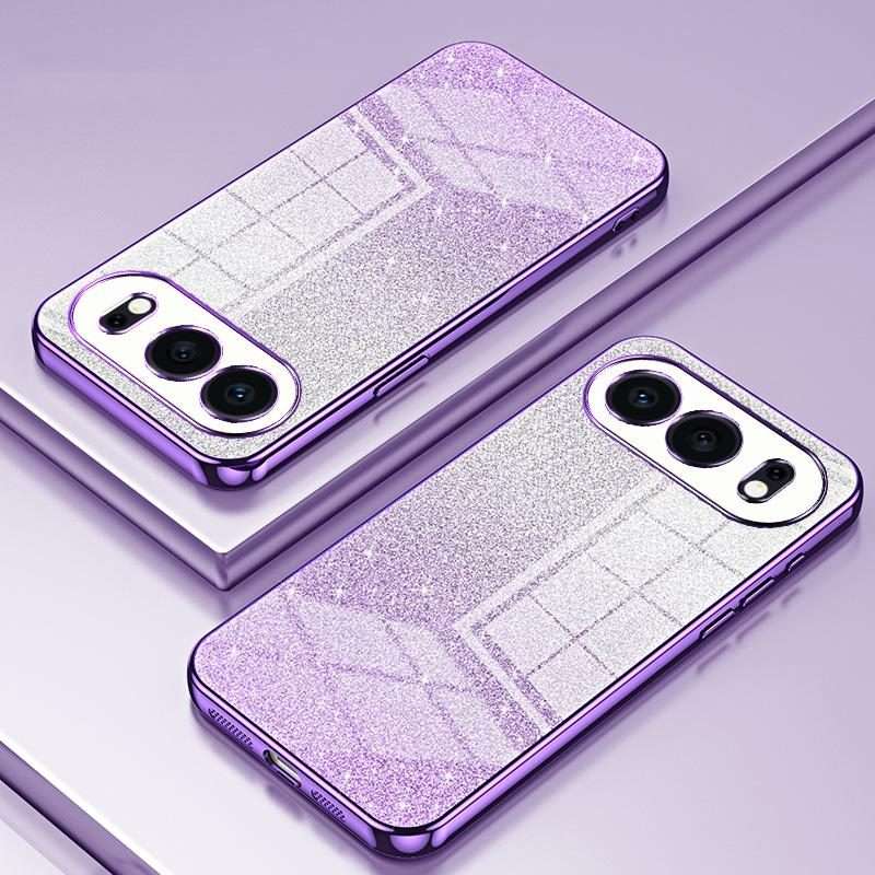 For Honor 500 / 500 Pro Global Gradient Glitter Powder Electroplated Phone Case(Purple)