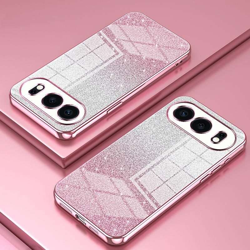 For Honor 500 / 500 Pro Global Gradient Glitter Powder Electroplated Phone Case(Pink)