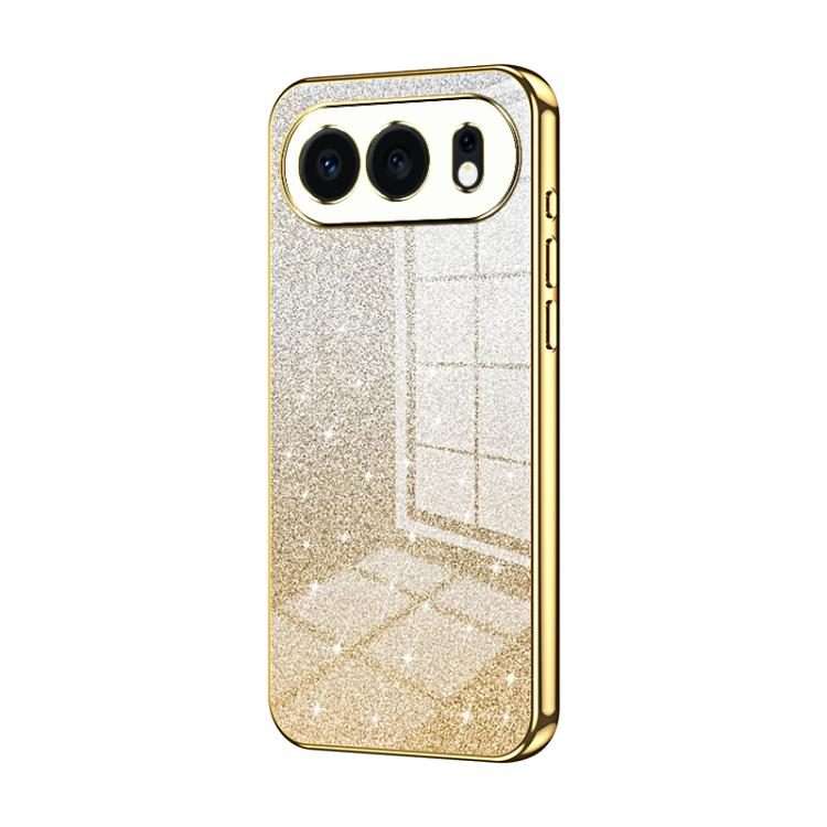 For Honor 500 / 500 Pro Global Gradient Glitter Powder Electroplated Phone Case(Gold)