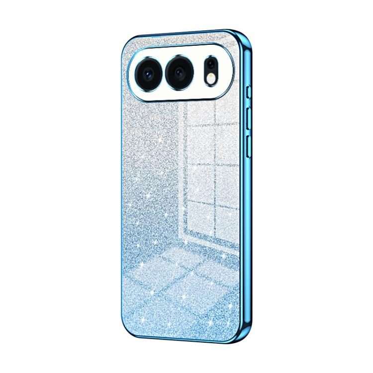 For Honor 500 / 500 Pro Global Gradient Glitter Powder Electroplated Phone Case(Blue)