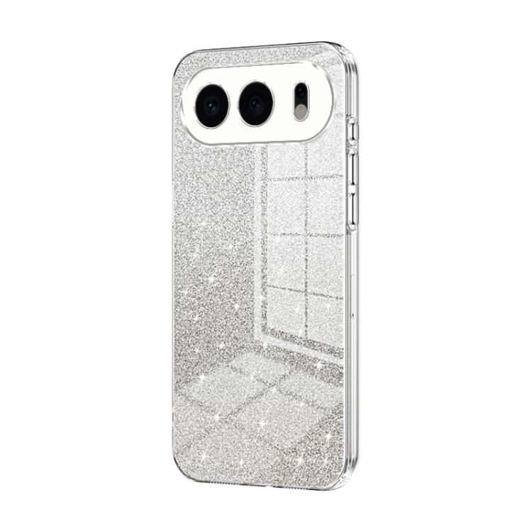 For Honor 500 / 500 Pro Global Gradient Glitter Powder Electroplated Phone Case(Transparent)