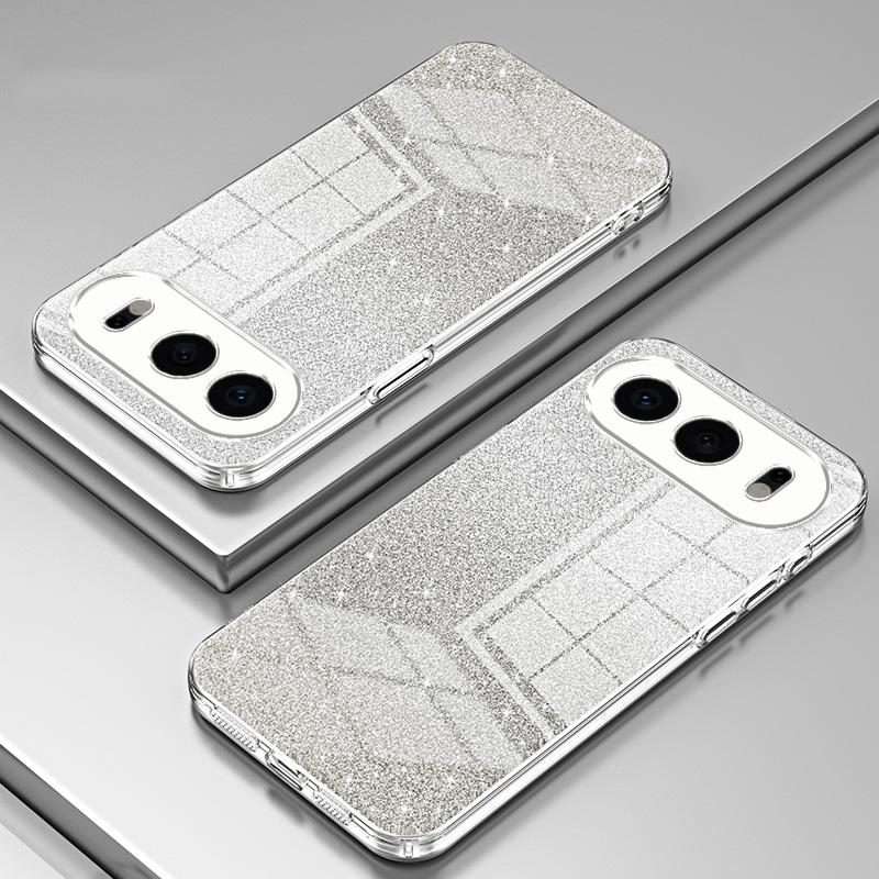 For Honor 500 / 500 Pro Global Gradient Glitter Powder Electroplated Phone Case(Transparent)