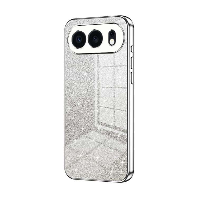 For Honor 500 / 500 Pro Global Gradient Glitter Powder Electroplated Phone Case(Silver)