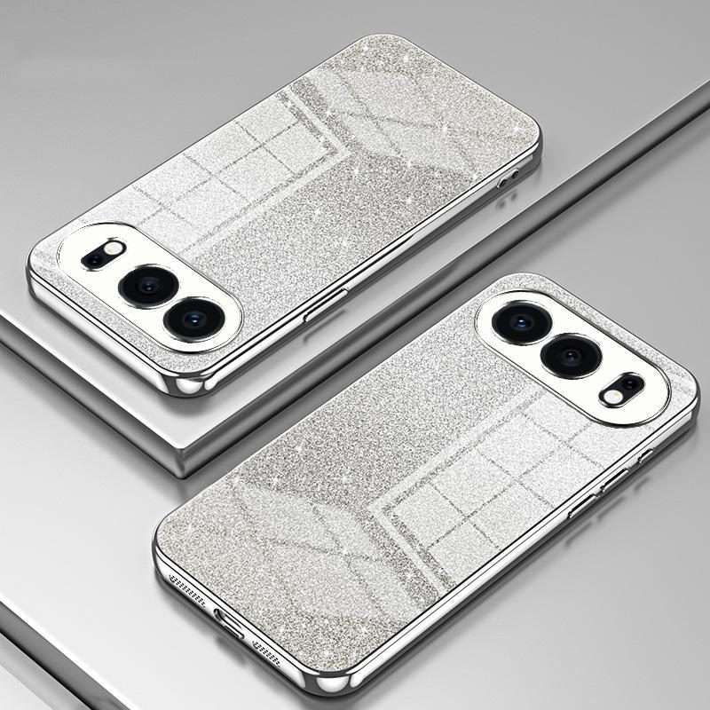 For Honor 500 / 500 Pro Global Gradient Glitter Powder Electroplated Phone Case(Silver)