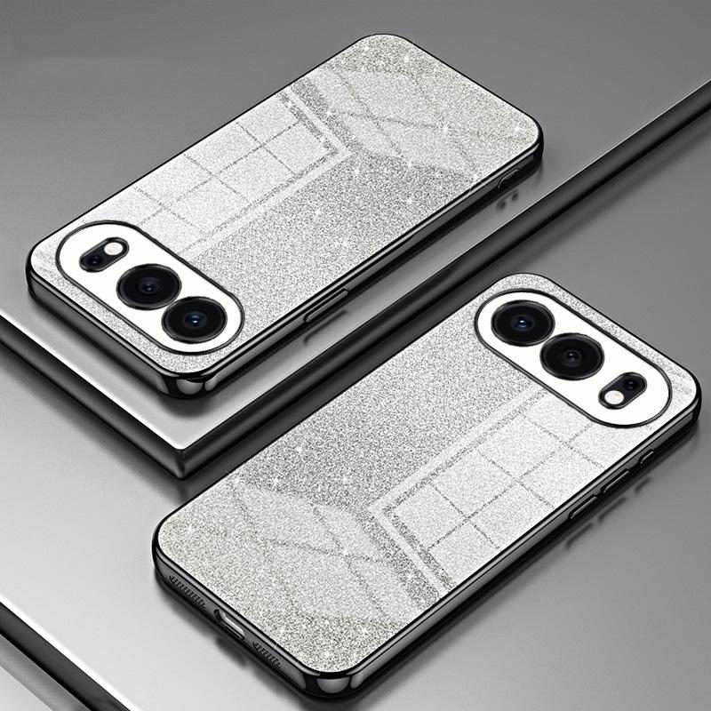 For Honor 500 / 500 Pro Global Gradient Glitter Powder Electroplated Phone Case(Black)