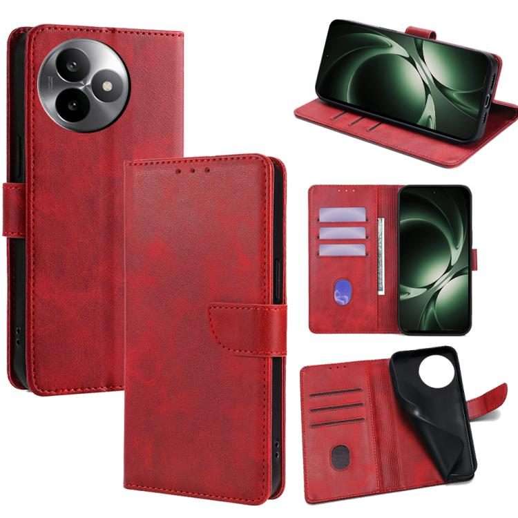 For Redmi K80 Ultra Calf Texture Buckle Flip Leather Phone Case(Red)