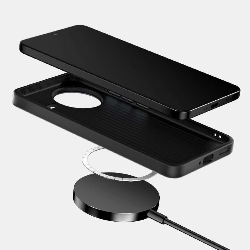 For Redmi K80 ABEEL C Carbon Fiber Series 6D Micro Relief MagSafe Phone Case(Black)