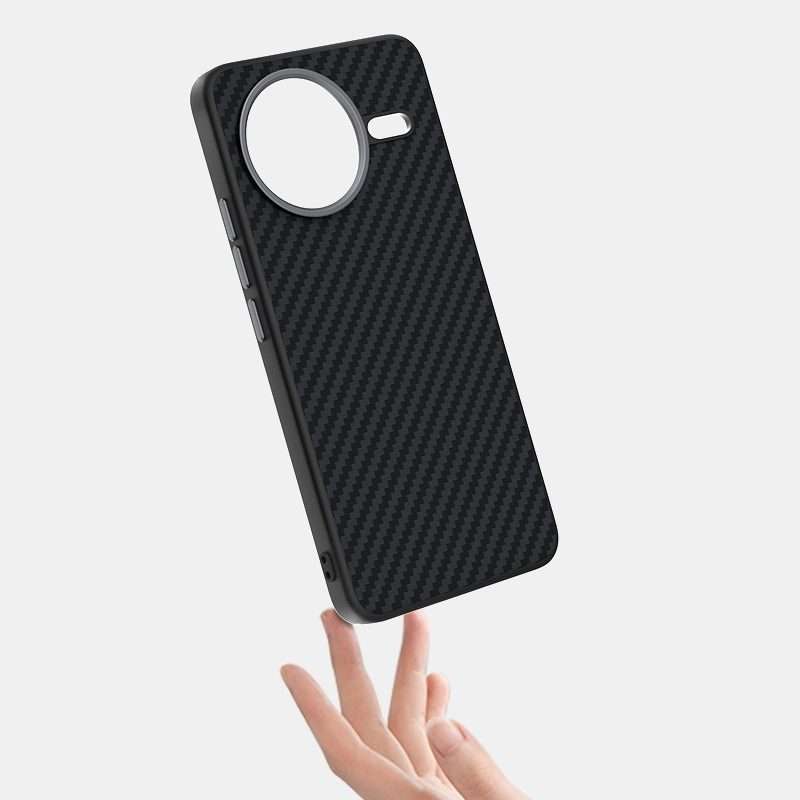 For Redmi K80 ABEEL C Carbon Fiber Series 6D Micro Relief MagSafe Phone Case(Black)