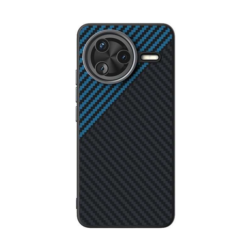 For Redmi K80 ABEEL C Carbon Fiber Series 6D Micro Relief MagSafe Phone Case(Black Blue)