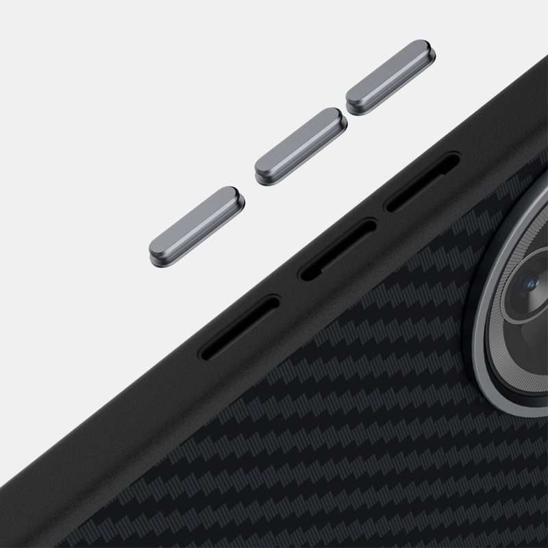 For Redmi K80 ABEEL C Carbon Fiber Series 6D Micro Relief MagSafe Phone Case(Black Grey)
