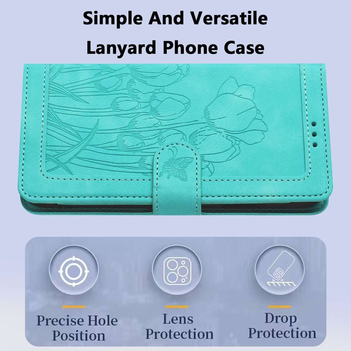 For Redmi Note 14 Pro+ 5G Tulips Embossed Leather Phone Case with Lanyard(Green)