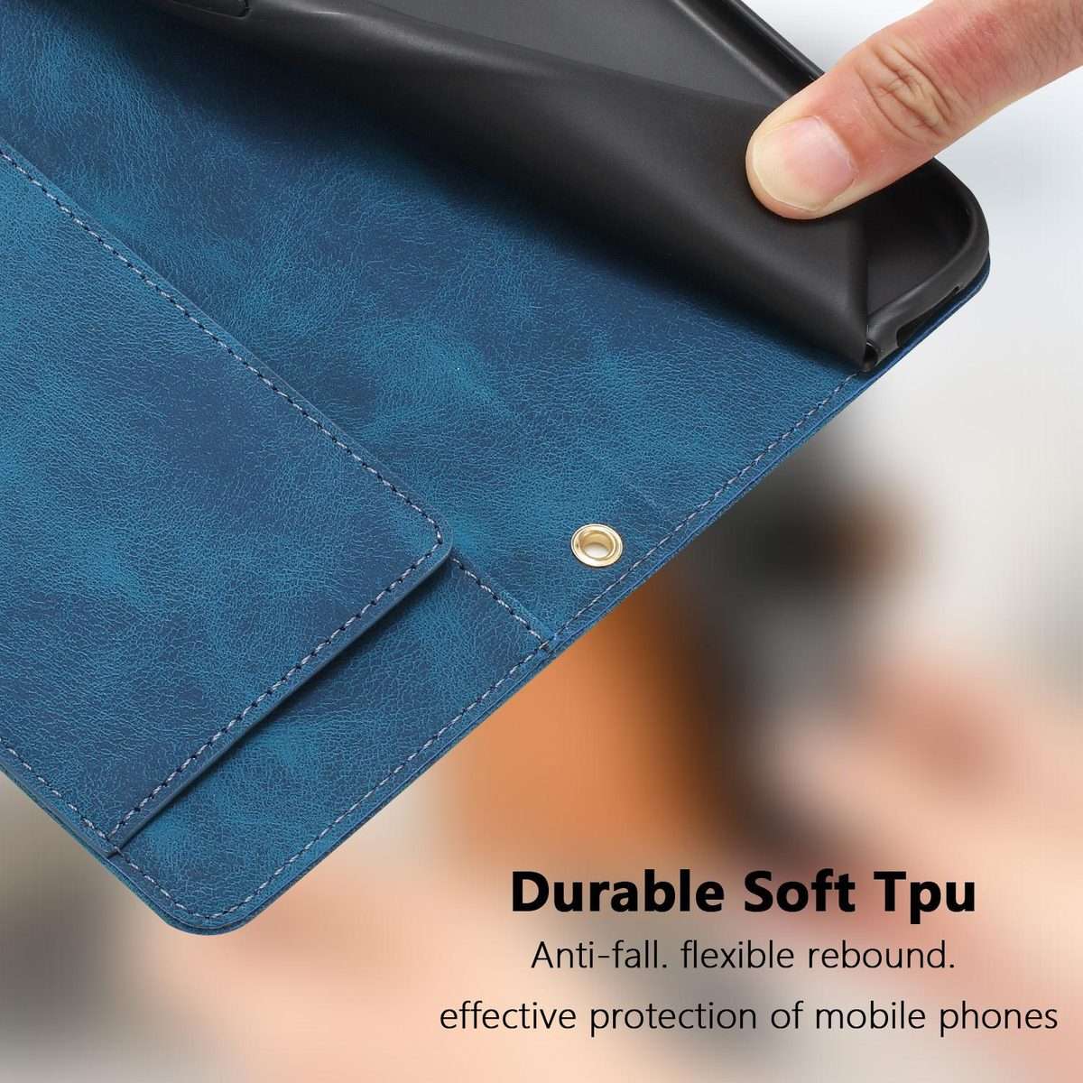 For Redmi Note 14 Pro+ 5G Tulips Embossed Leather Phone Case with Lanyard(Blue)