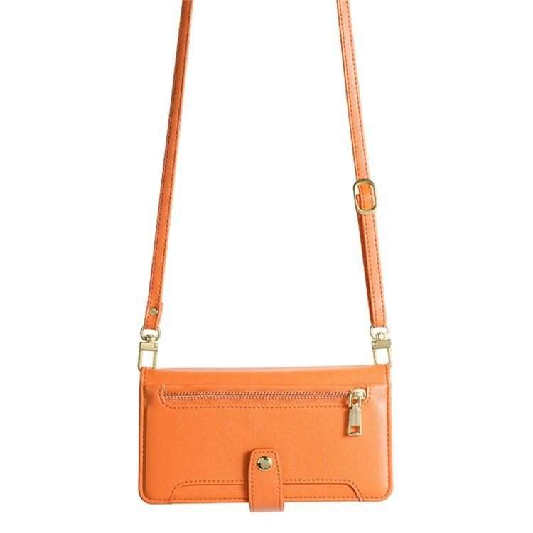 For Xiaomi 17 Pro Sheep Texture Cross-body Zipper Wallet Leather Phone Case(Orange)