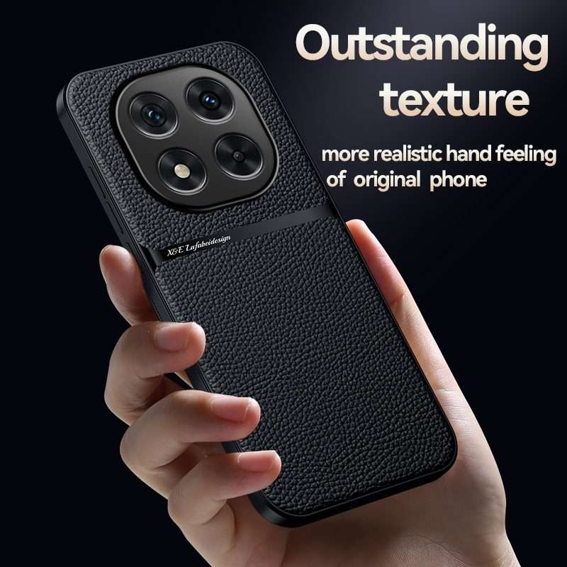 For Redmi Note 14 Pro 5G Litchi Leather Magnetic Full Coverage Shockproof Phone Case(Yellow)