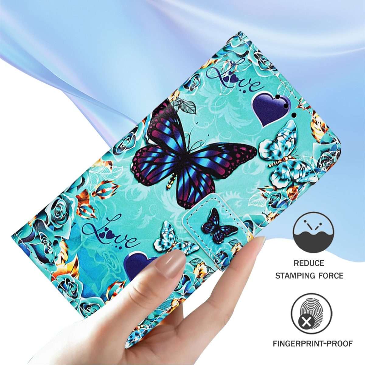 For Redmi Note 14 5G Global Colored Drawing Pattern Plain Weave Leather Phone Case(Love Butterfly)