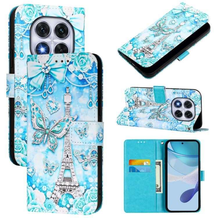 For Redmi Note 14 Pro / 14 Pro+ 5G Global Colored Drawing Pattern Plain Weav ... (Tower Butterfly)