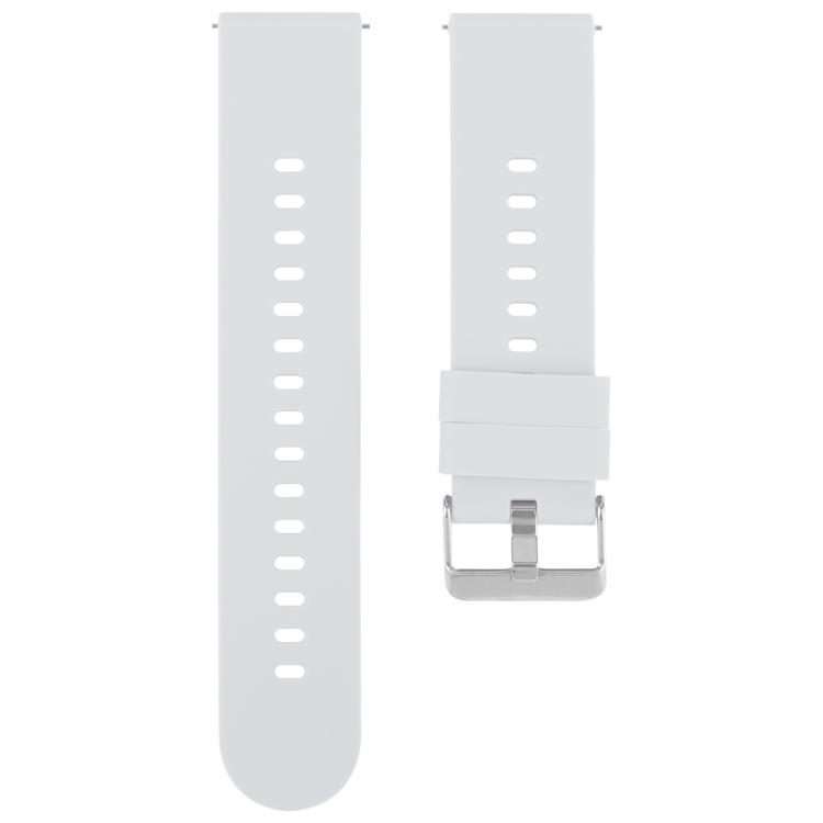 22mm Solid Color Steel Buckle Silicone Watch Band(Starlight)