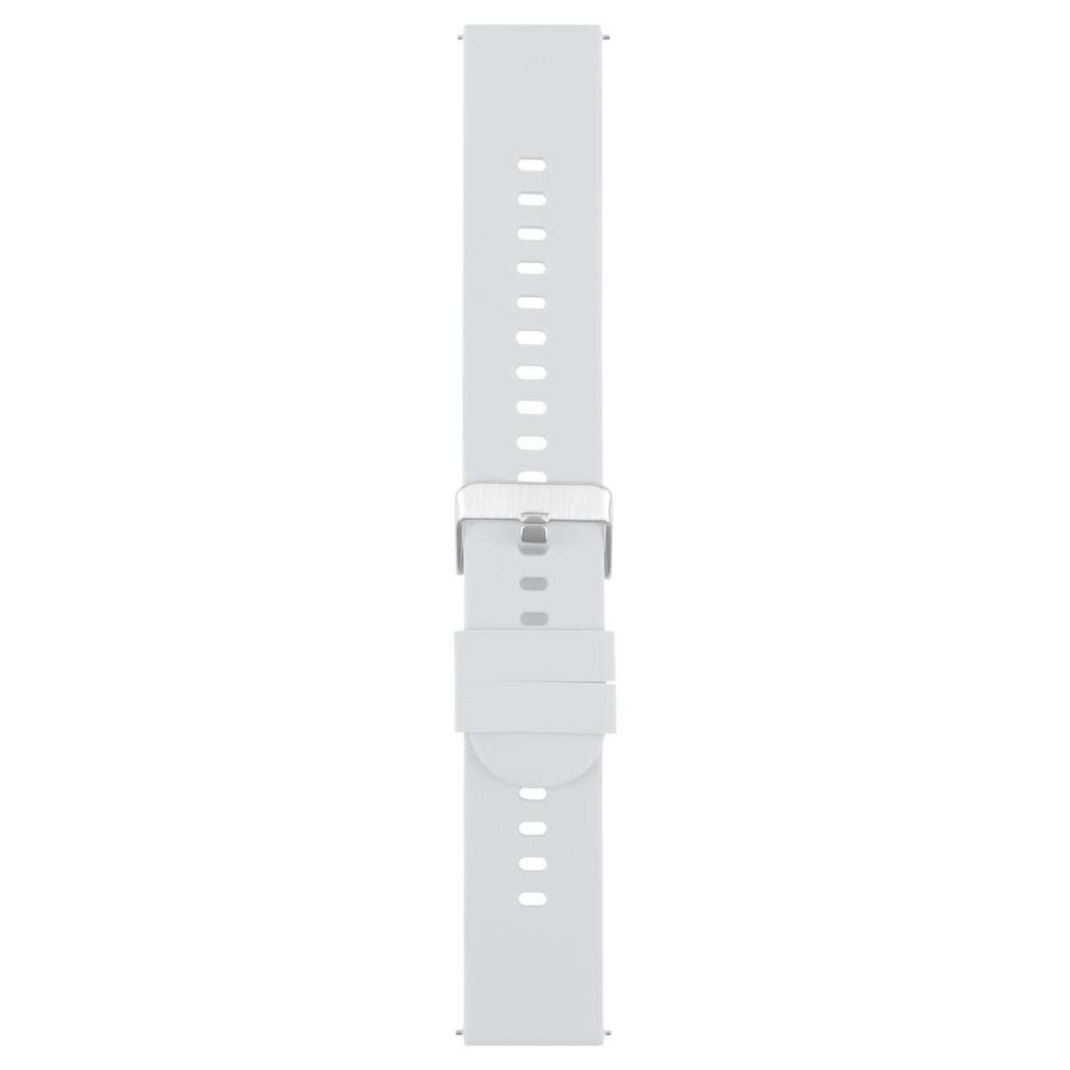 22mm Solid Color Steel Buckle Silicone Watch Band(Starlight)