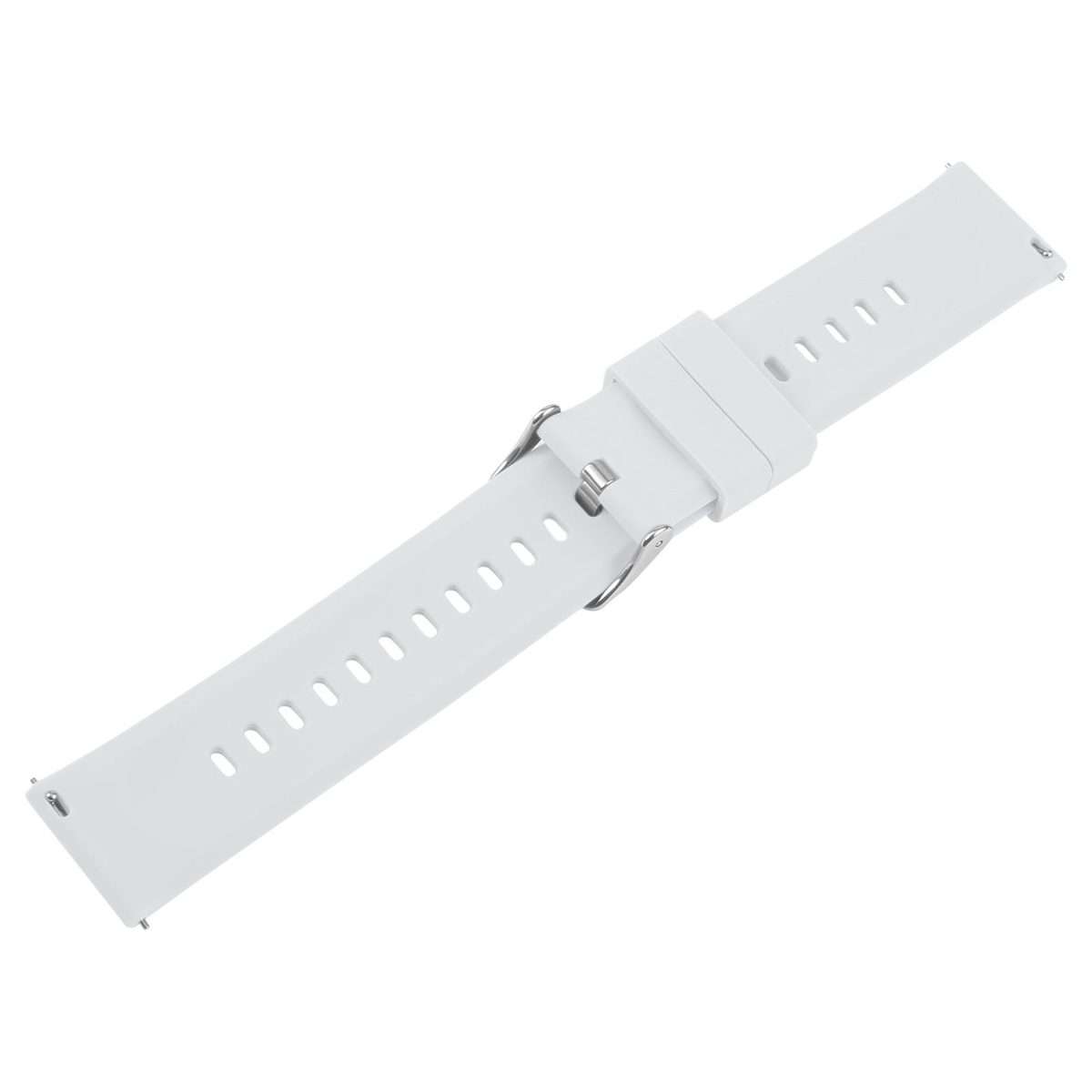 22mm Solid Color Steel Buckle Silicone Watch Band(Starlight)
