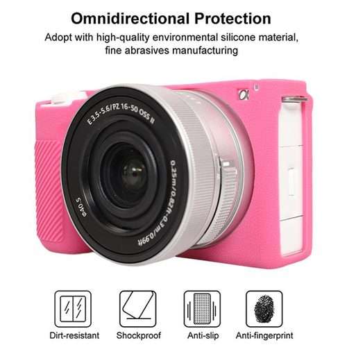 For Sony ZV-E10 II / ZV-E10M2 Litchi Texture Soft Silicone Protective Case(Rose Red)