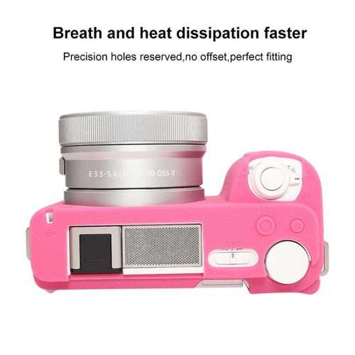 For Sony ZV-E10 II / ZV-E10M2 Litchi Texture Soft Silicone Protective Case(Rose Red)