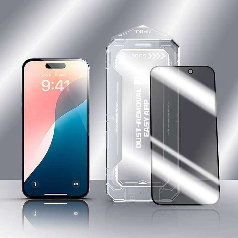 For iPhone 16 Pro Max Easy Install Privacy Tempered Glass Film