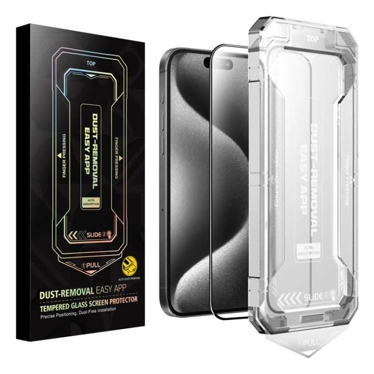 For iPhone 15 Pro Easy Install HD Tempered Glass Film