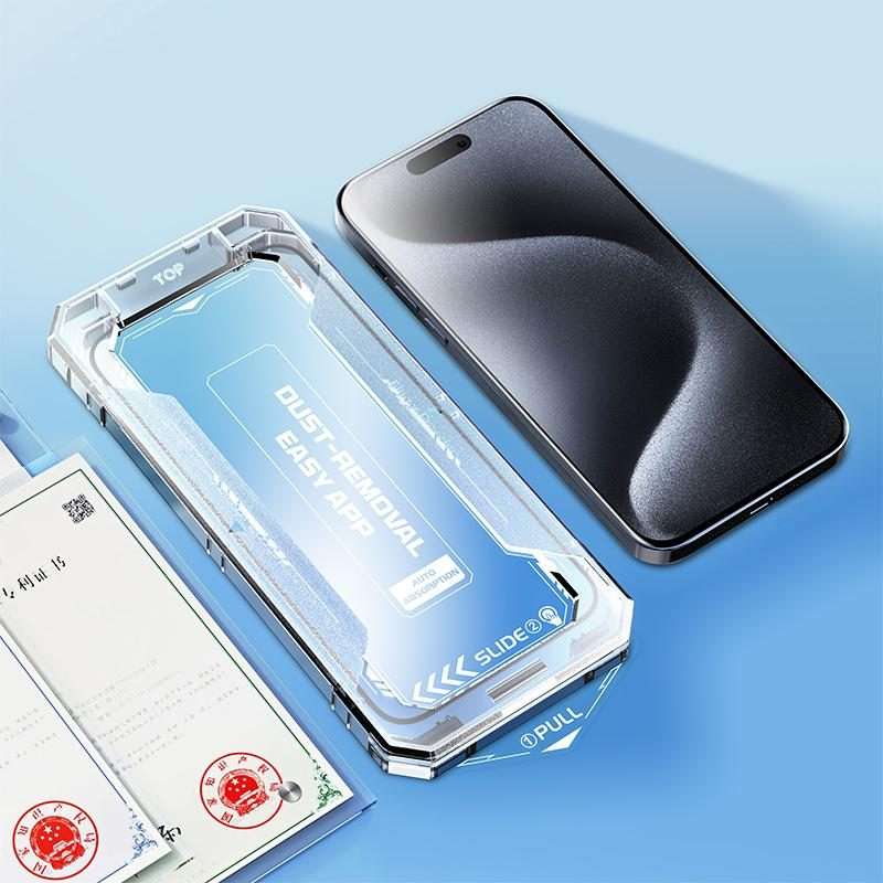 For iPhone 15 Pro Easy Install HD Tempered Glass Film