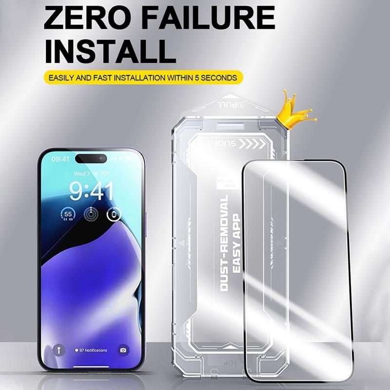 For iPhone 14 Pro Easy Install HD Tempered Glass Film