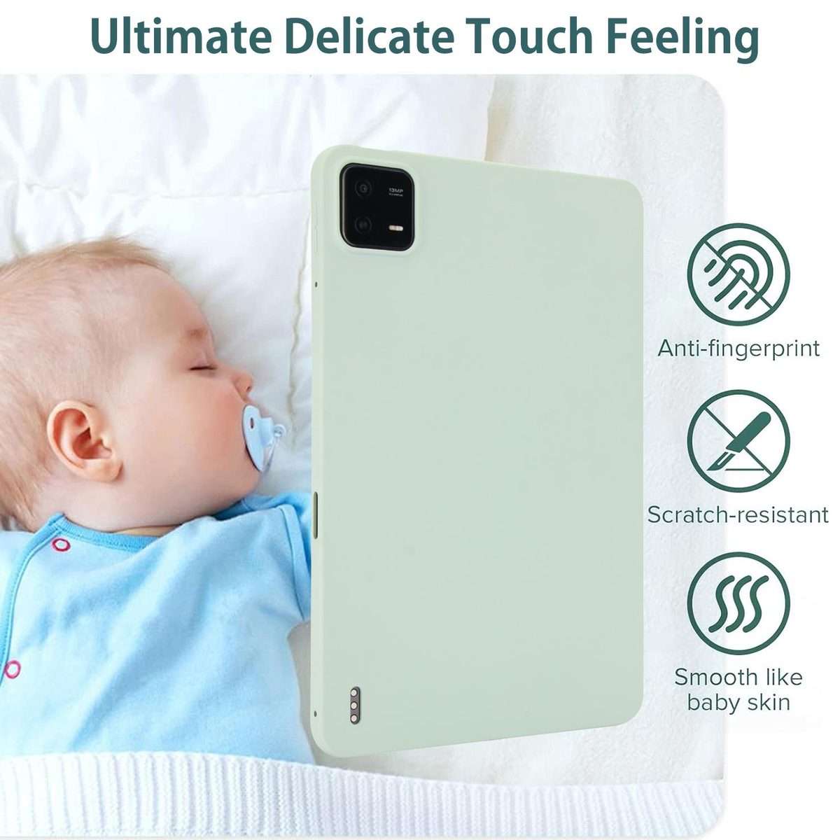 For Xiaomi Pad 7 Oil Spray Skin-friendly TPU Tablet Case(Mint Green)