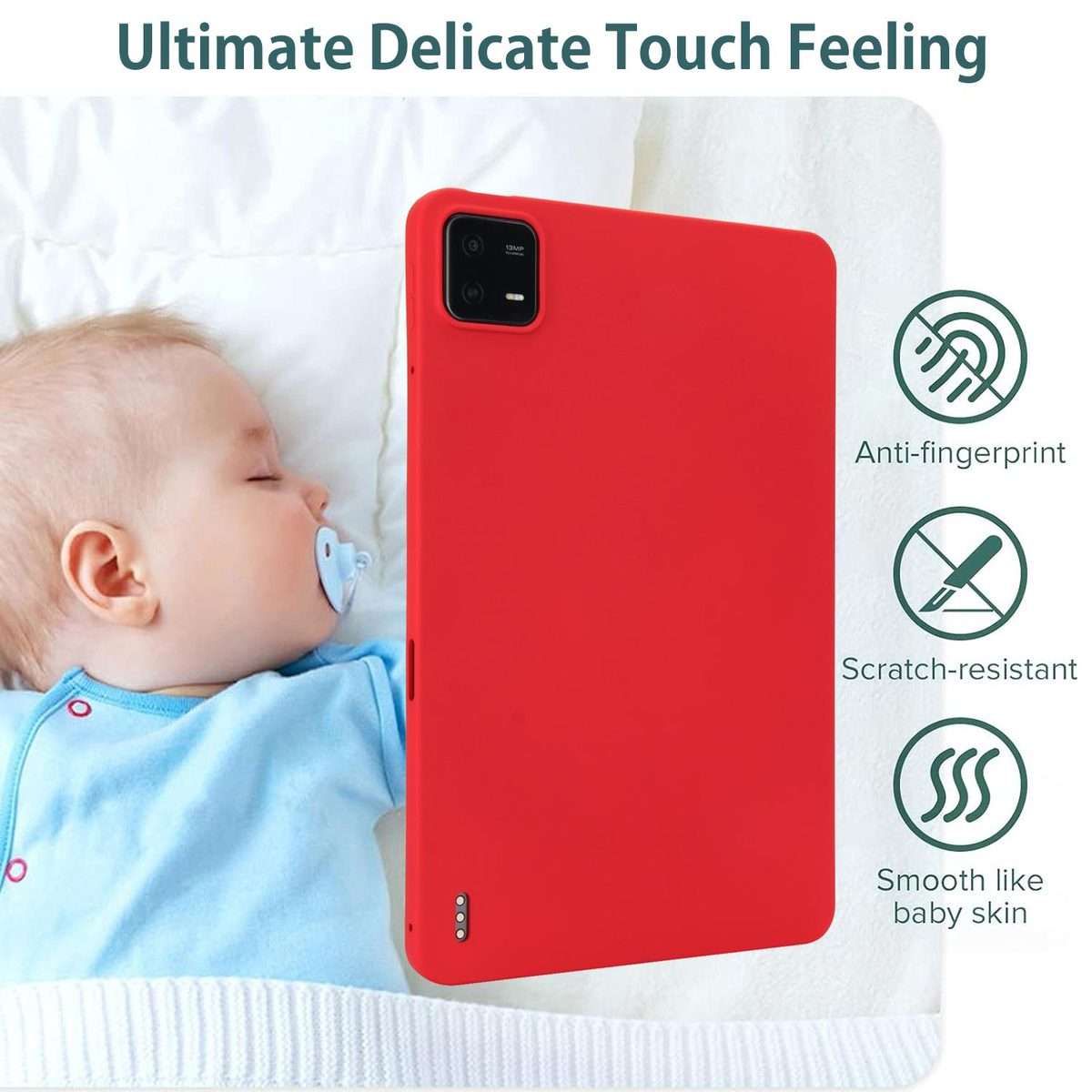For Xiaomi Pad 7 Oil Spray Skin-friendly TPU Tablet Case(Red)