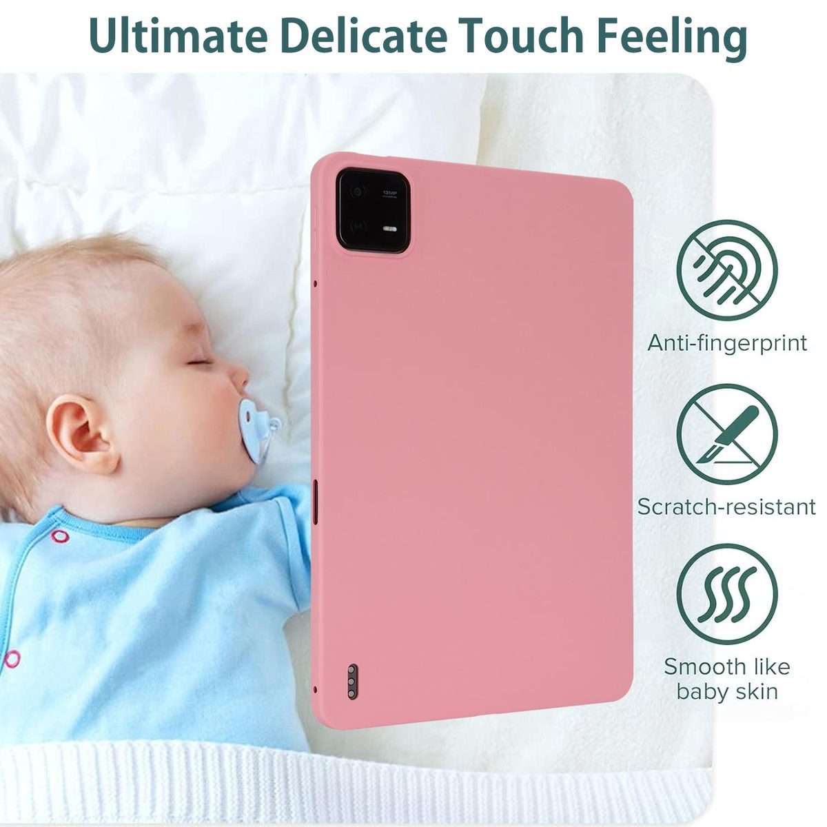 For Xiaomi Pad 7 Oil Spray Skin-friendly TPU Tablet Case(Pink)