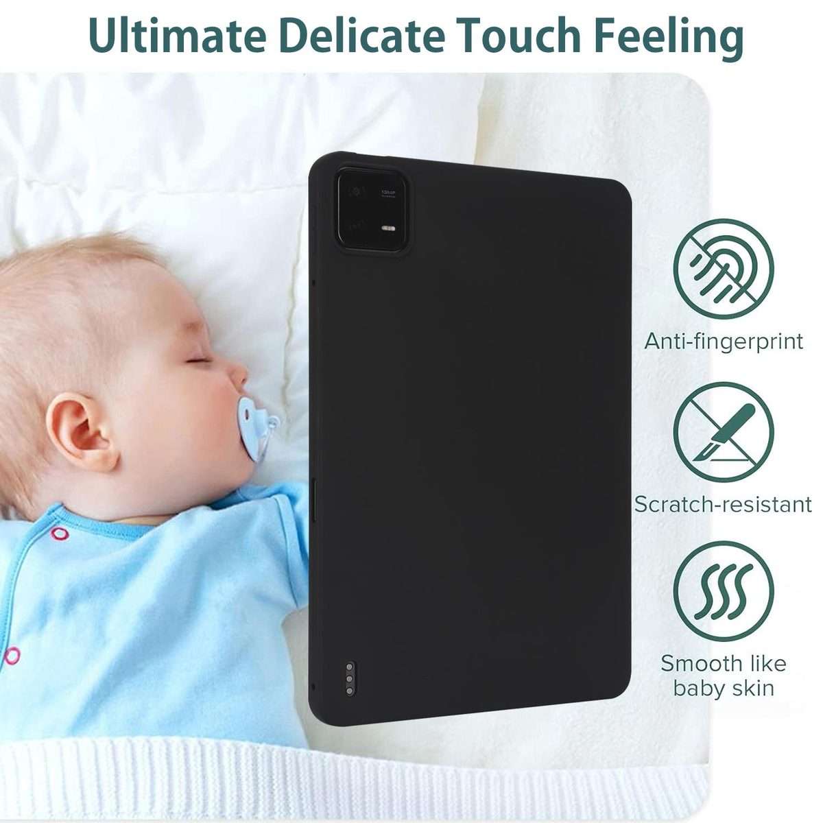 For Xiaomi Pad 7 Oil Spray Skin-friendly TPU Tablet Case(Black)