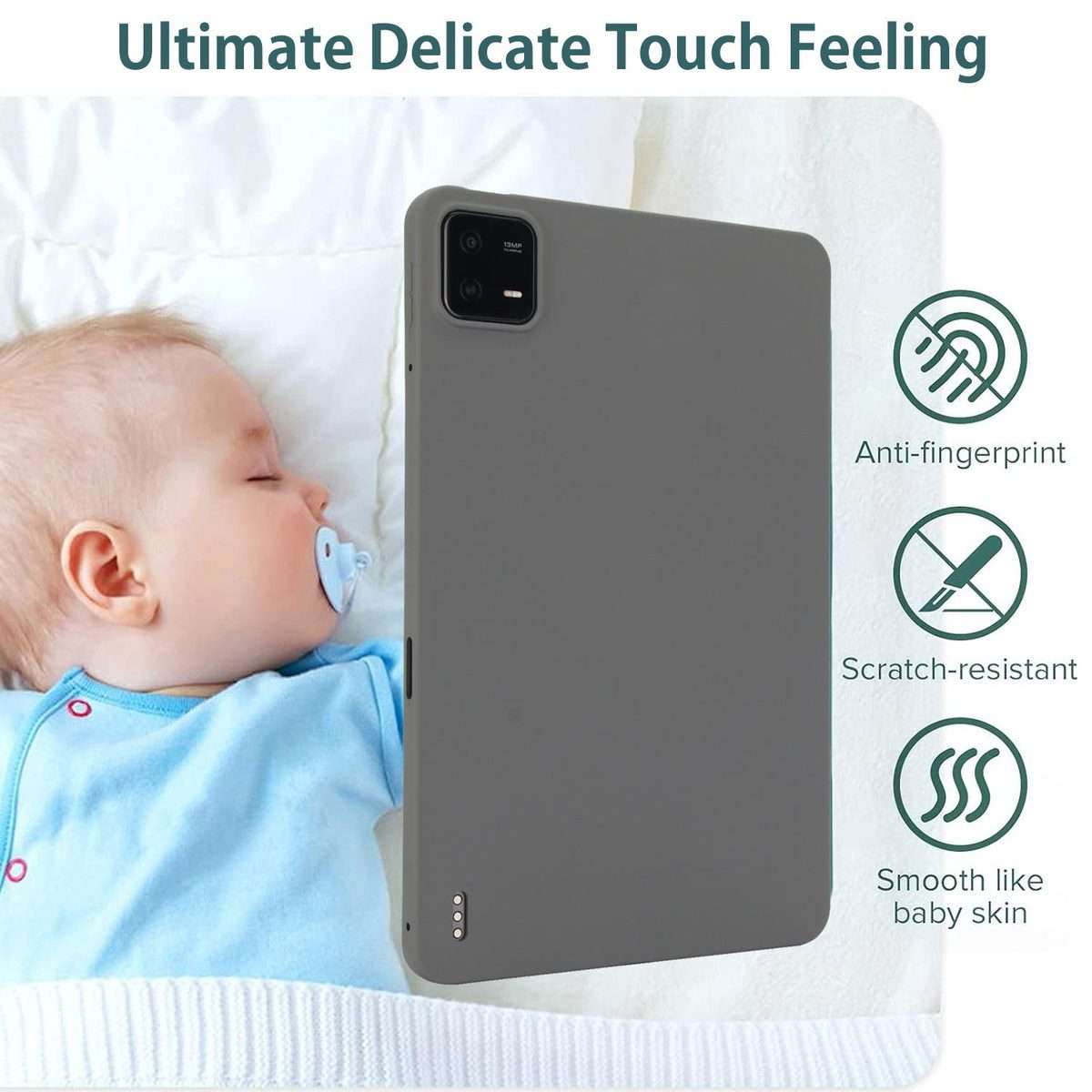For Xiaomi Pad 7 Oil Spray Skin-friendly TPU Tablet Case(Grey)