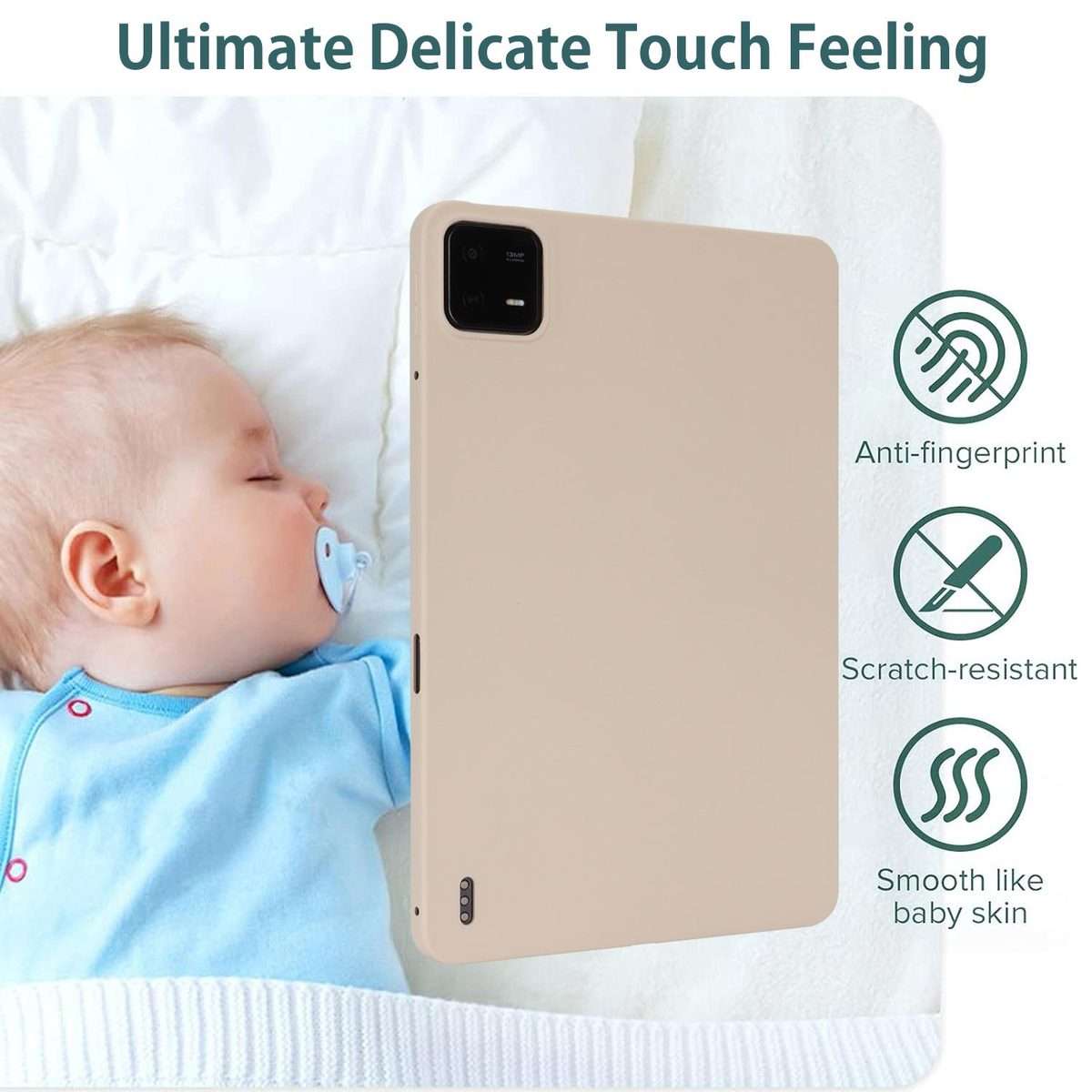 For Xiaomi Pad 7 Oil Spray Skin-friendly TPU Tablet Case(White)