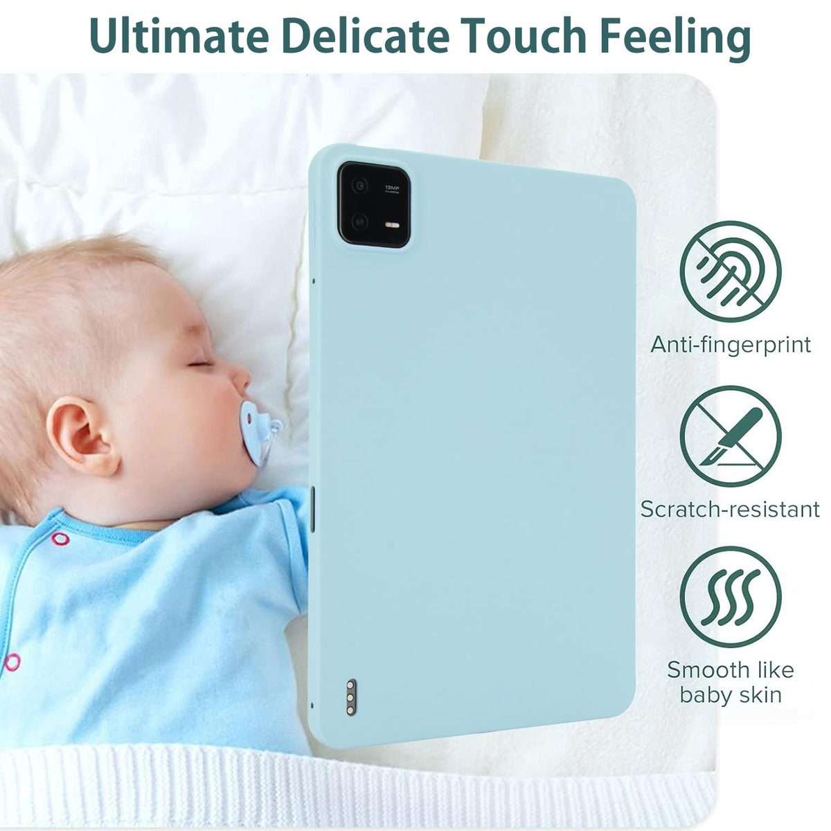 For Xiaomi Pad 7 Oil Spray Skin-friendly TPU Tablet Case(Blue)