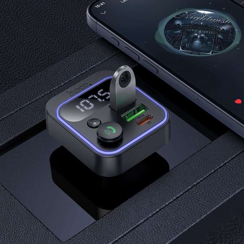 hoco E85 Tiger PD 20W and QC 3.0 Car Bluetooth FM Transmitter(Black)