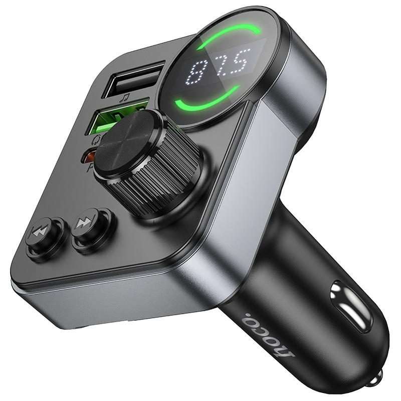 hoco E86 Alegria 48W Dual Port PD 30W and QC 3.0 Car Bluetooth FM Transmitter(Black)
