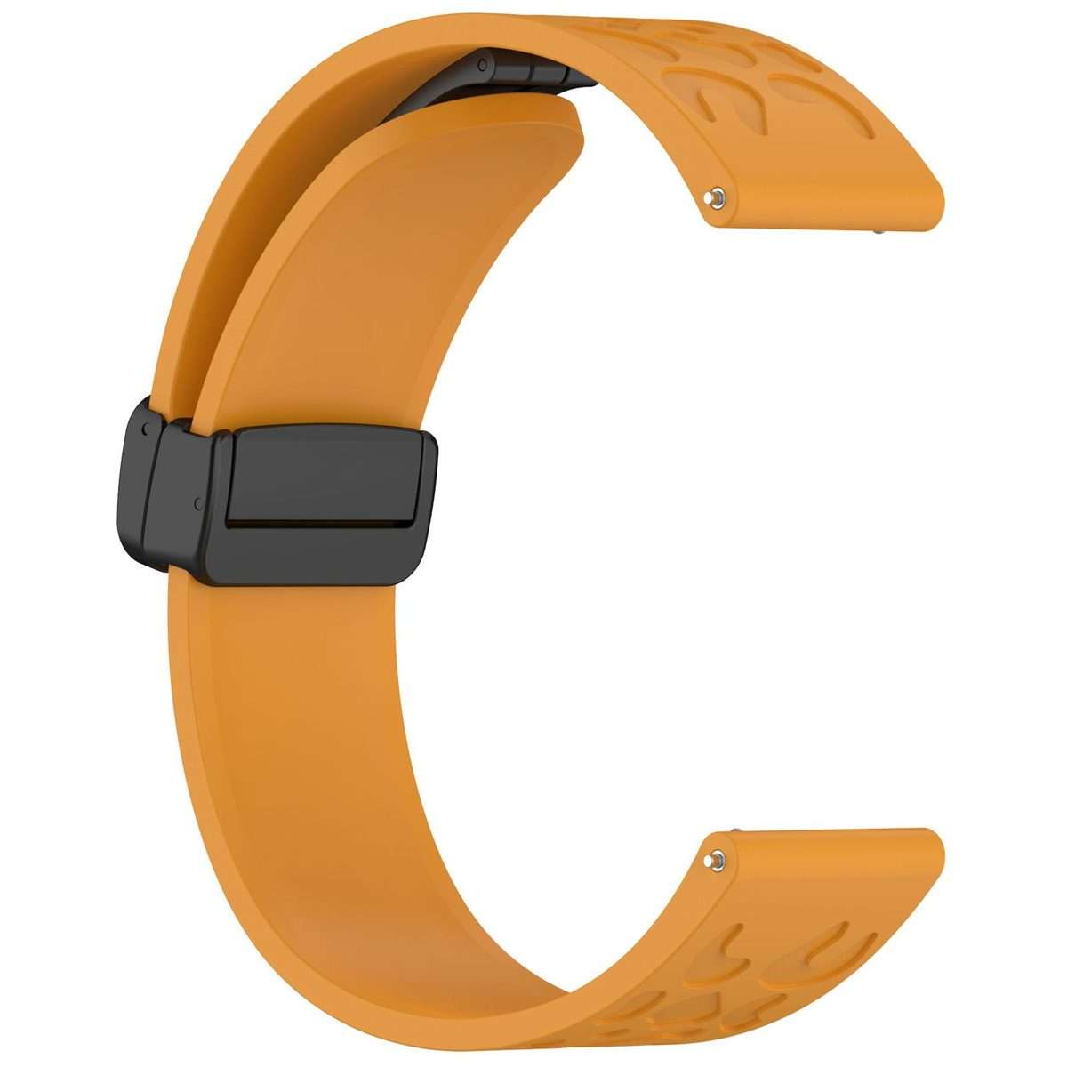 18mm Leopard Print Magnetic Folding Buckle Silicone Watch Band(Yellow)