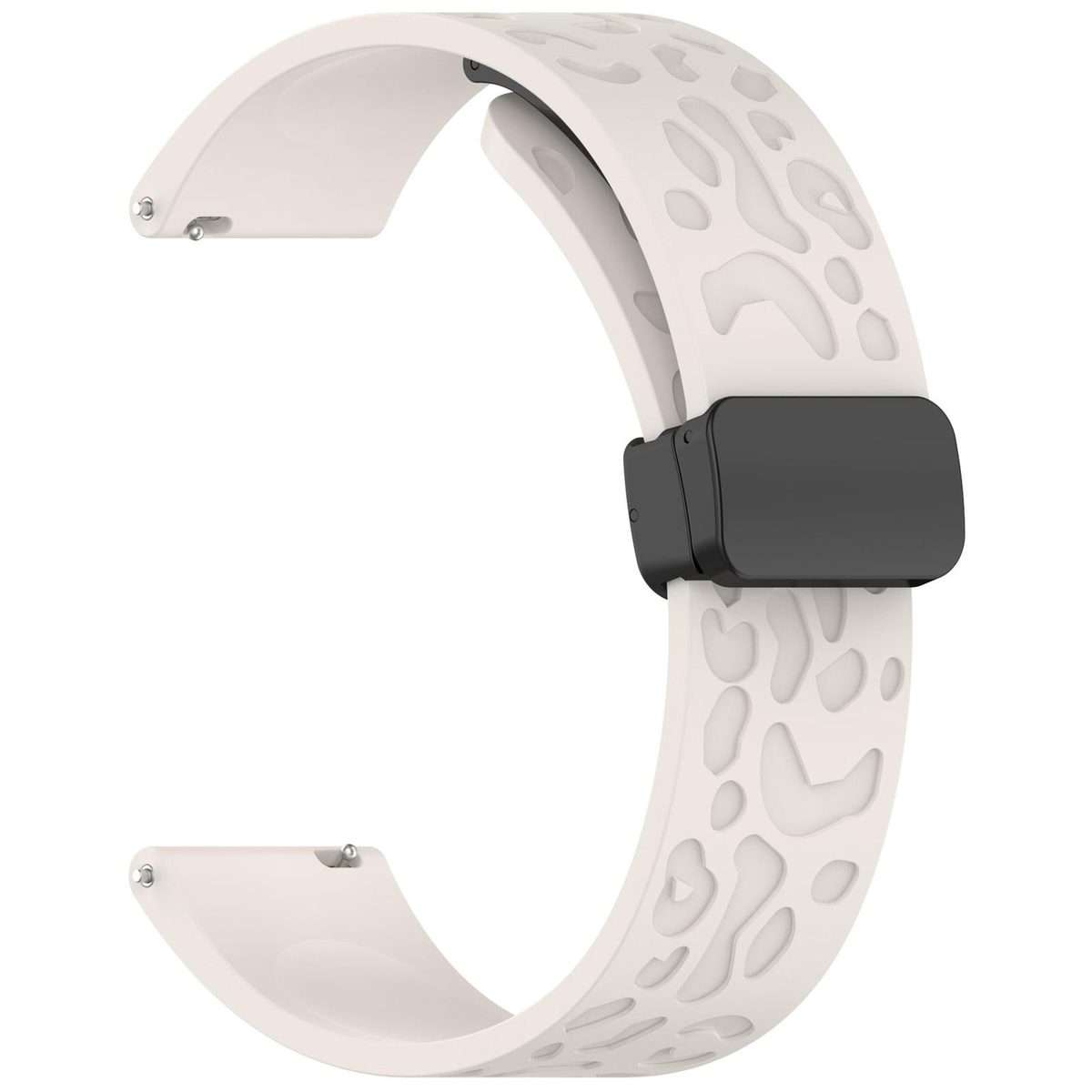 18mm Leopard Print Magnetic Folding Buckle Silicone Watch Band(Starlight)