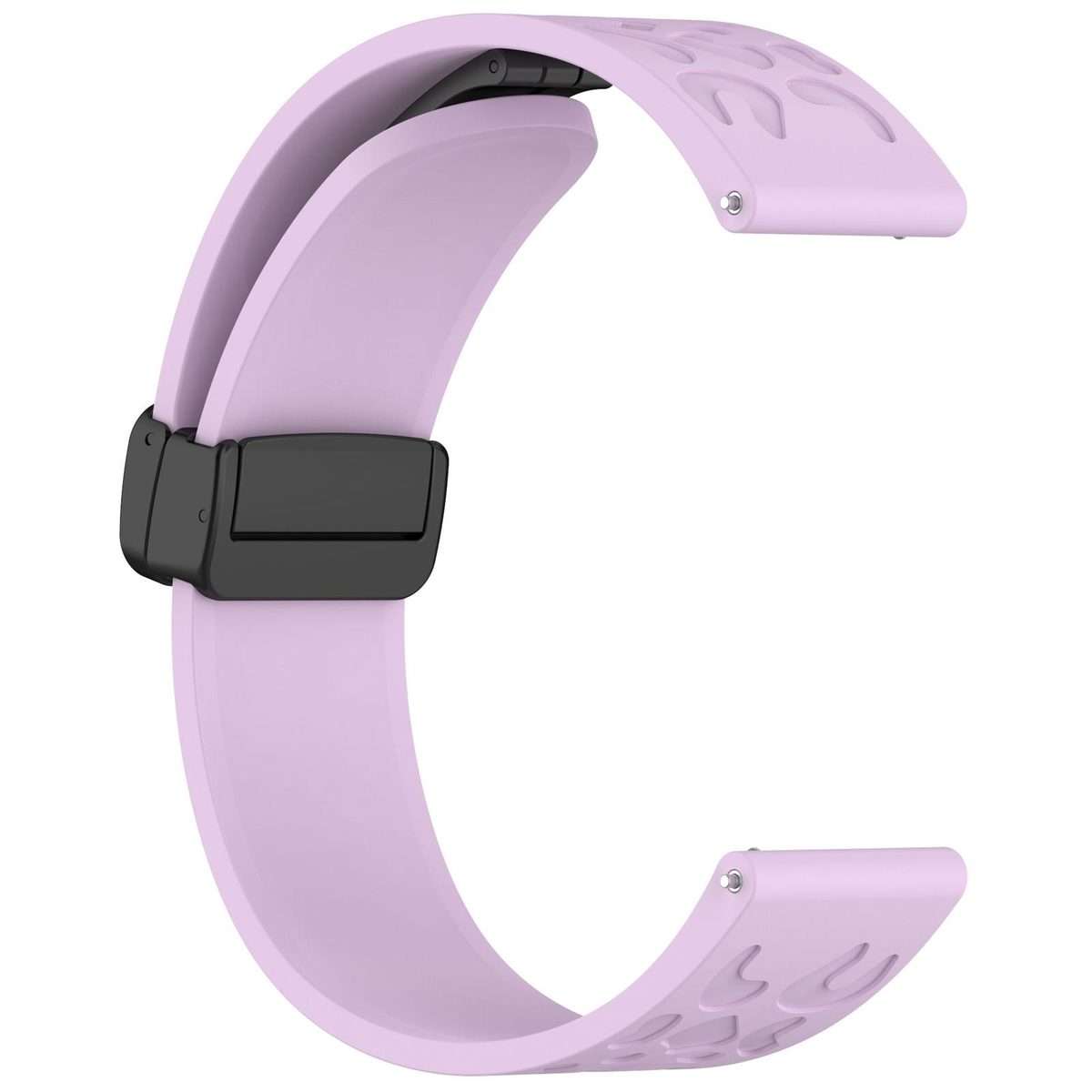 18mm Leopard Print Magnetic Folding Buckle Silicone Watch Band(Purple)