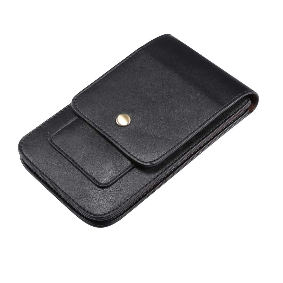 Lambskin Texture Men Phone Universal Double Lattice Waist Bag Leather Case, Size:L(Black)