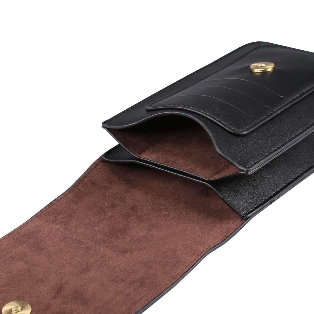 Lambskin Texture Men Phone Universal Double Lattice Waist Bag Leather Case, Size:L(Black)