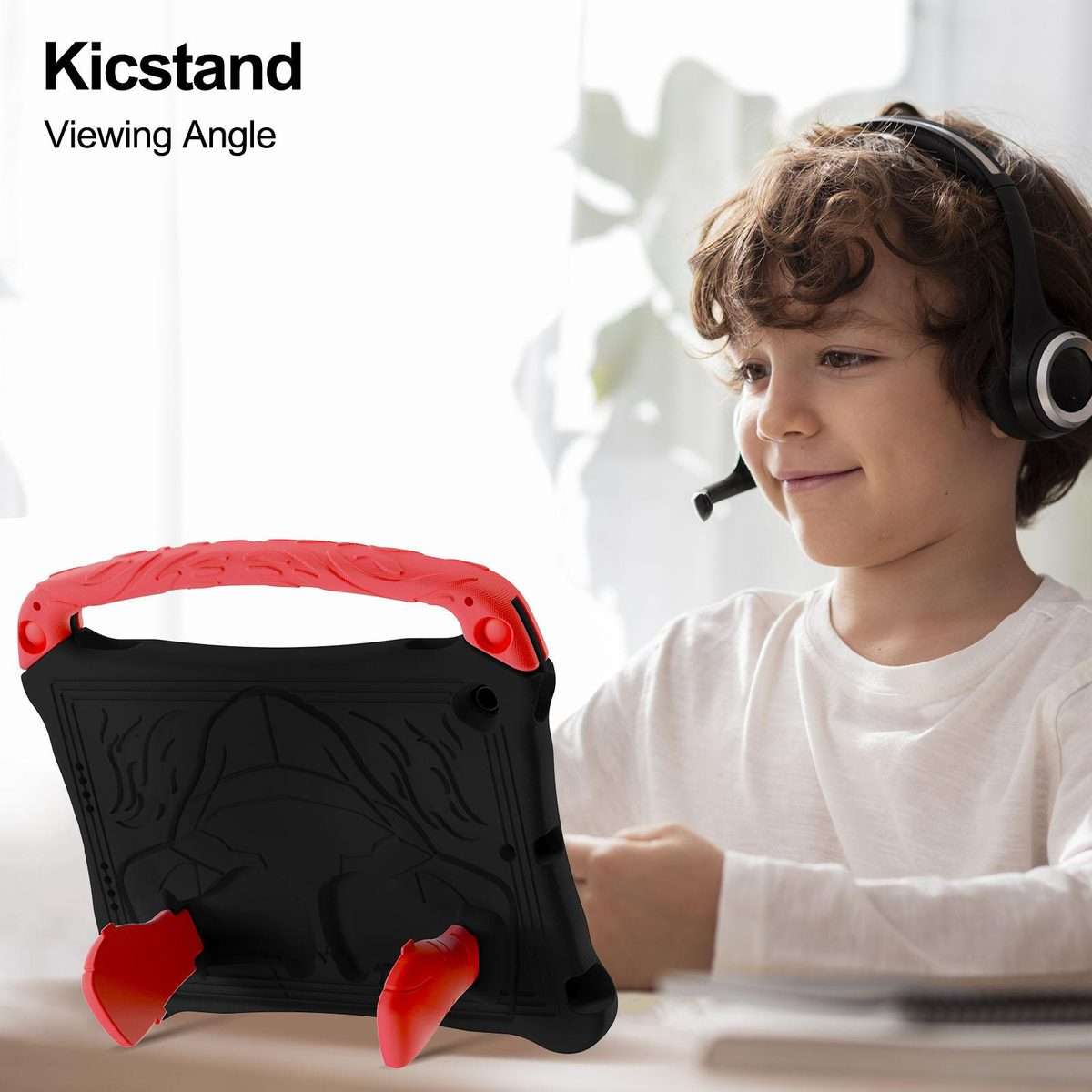 For iPad 10.5 2017 / Air 3 2019 Boxing Series Kickstand EVA Shockproof Tablet Case ... (Black Red)